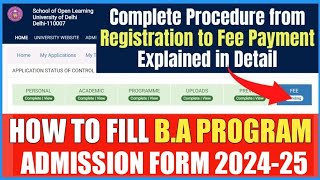 Sol Ba Program New Admission Form Filling Process 2024 II How to fill Ba program Admission Form [upl. by Alansen750]