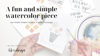 Simple Watercolor Painting for Beginners Modern Minimal amp Sweet [upl. by Llerihs]