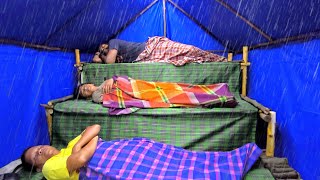 diguyur hujan deras siang malam camping fishing bermalam di hutan tidur nyenyak sampai pagi [upl. by Nonregla]