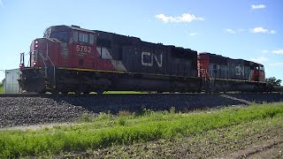 CN 5762 CN 5610 Southbound Internodal Byron Wisconsin HYW Y close field shot 06302024 [upl. by Edson]