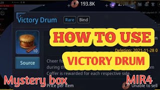 HOW TO USE VICTORY DRUM  MIR4 TUTORIALS [upl. by Oznarol]