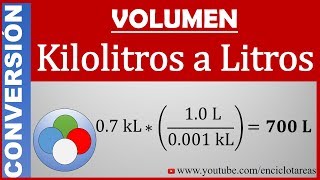 Convertir de Kilolitros a Litros kL a L [upl. by Yetti]