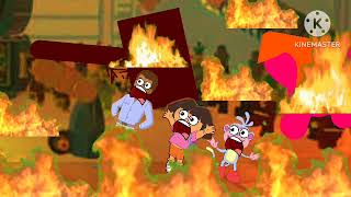 Dora The Explorer Dora And Boots And Dad Goes To Cloud Cuckoo Land Fire Destroyed [upl. by Nylloh527]