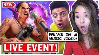 FORTNITE TRAVIS SCOTT EVENT REACTION ft TSM Myth  Pokimane [upl. by Baynebridge]