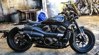 Full exhaust system on a 2023 Harley Davidson Sportster S [upl. by Atterahs]