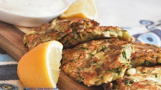 Greek Courgette Fritters  Kolokythokeftedes  Κολοκυθοκεφτέδες [upl. by Ringo]