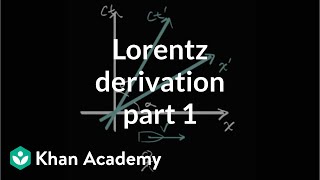 Lorentz transformation derivation part 1  Special relativity  Physics  Khan Academy [upl. by Erolyat]