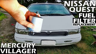 NISSAN QUEST  MERCURY VILLAGER FUEL FILTER REPLACEMENT IN DETAILS [upl. by Nasho759]