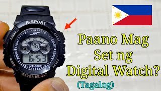 Paano Mag Set Ng Digital watch  Digital Relo Settings Tagalog [upl. by Ydarb]