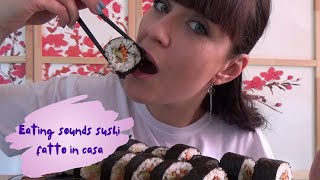 ASMA ITA Mukbang eating sounds  Mi pappo il sushi che ho preparato in casa🍣😋  Denny Relax ASMR [upl. by Carla497]