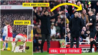 😡 Arsenal fans mad reactions to Mikel Arteta booked yellow card vs Brighton  Arsenal vs Brighton [upl. by Epilef6]