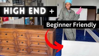 HIGH END DRESSER MAKEOVER Furniture Flipping for Beginners [upl. by Echikson]