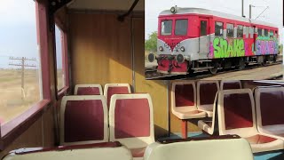 Romania Riding a vintage Class 77 Malaxa railcar between Corabia amp Caracal [upl. by Ocsic921]