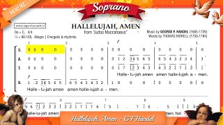 Hallelujah Amen  GF Handel  SOPRANO Vocal Part [upl. by Royal]