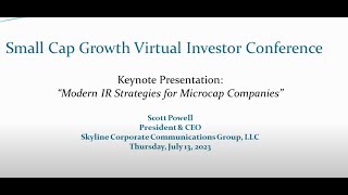 Skyline Corporate Communications Group Keynote Virtual Investor Conferences [upl. by Oetsira]