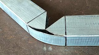 not everyone knows the welders new trick in bending square pipes 90 degrees  pipe cutting trick [upl. by Eesyak]