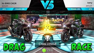 KAWASAKI NINJA H2R VS KAWASAKI NINJA H2R DRAG RACING  RACING MOTORIST  BIKE CHOR [upl. by Ahmed]