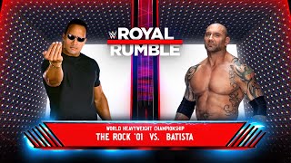 WWE 2K24  The Rock Vs Batista  Royal Rumble [upl. by Eceinehs672]