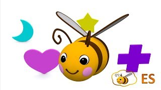 Apprende las formas con una pequeña abeja Dibujo animado educativo para bebés en español  1 [upl. by Leisam189]