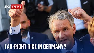 Germany Farright AfD party set to win state election for first time [upl. by Ydollem]