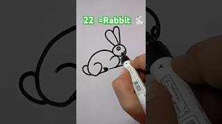 How To Draw Rabbit  Rabbit Drawing From 22number shorts drawing [upl. by Yong]