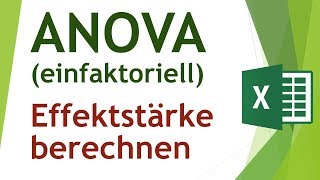 Effektstärke der ANOVA in Excel berechnen  Daten analysieren in Excel 43 [upl. by Chard]