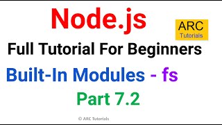 File System fs Module  Built In Modules  Ep 72  Node JS Tutorial For Beginners [upl. by Negyam417]