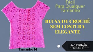 BLUSA ESTILOSA PERFEITA EM CROCHÊ PARA TODAS AS OCASIÕES COM PASSO A PASSO FÁCIL E DETALHADO [upl. by Inol]