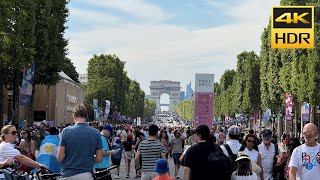 ChampsElysées amp around during Paris 2024 Olympics France 🇫🇷 [upl. by Ryan517]