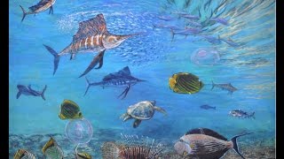 Sailfish and Coral Sea  Acrylics [upl. by Tye]