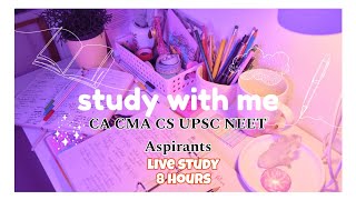 Study with me for Exam Preparation 2024  Live Session  CA CMA CS UPSC NEET [upl. by Eihcra348]