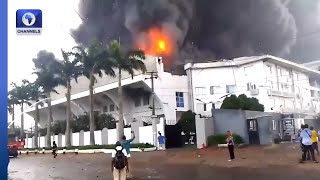 Fire Guts Christ Embassy Headquarters In Lagos [upl. by Hudnut975]