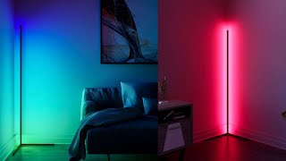 Multicolored LED corner floor lamp Unbox and Review 2021 [upl. by Noivax]