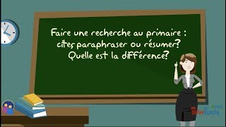 Citer paraphraser ou résumer Quelle est la différence [upl. by Idroj]