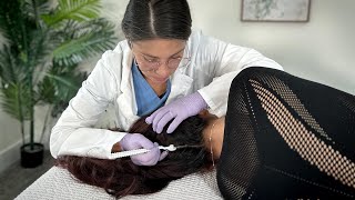 Real Person Scalp Check amp ASMR Hairline Massage Therapy  Long Hair Sounds Whispered Roleplay [upl. by Wagstaff761]