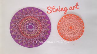 Diy Basic String Art  String art without using nails [upl. by Ayouqat]