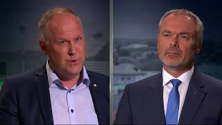 TV4s partiledardueller Björklund och Sjöstedt inte överens om terrorresenärer  Nyheterna TV4 [upl. by Wolpert]