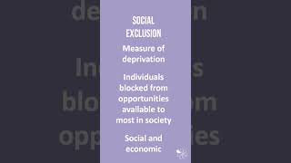 Social Exclusion  60 Second Sociology [upl. by Eneloj97]