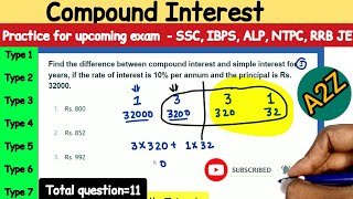 Practice Compound Interest questions for upcoming Exams  SSC CGL IBPS PO AAI ATC RRB JE ALP [upl. by Holna]