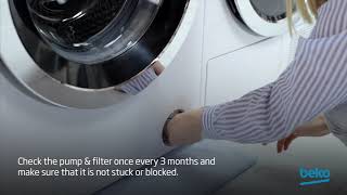 BEKO WM  How to clean the pump filter on your washing machine [upl. by Bevus11]