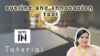 NOTEIN How to use Outline and Annotation tool 💌Samsung s6 lite [upl. by Ahsiloc]