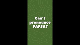 Cant Pronounce FAFSA [upl. by Aneekal408]