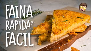 Receta FAINA 🤤  Como hacer Faina CASERA RÁPIDO Y FÁCIL  Harina de garbanzos  Faina en 5 minutos [upl. by Acirretal]