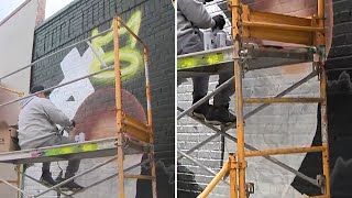 NYC artist paints DMX mural outside Bronx restaurant [upl. by Sungam311]