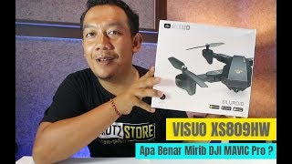 Unboxing VISUO XS809HW Siluroid Drone Indonesia  DJI MAVIC Clone KW [upl. by Nosmoht]