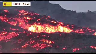 191021 Colada aa en Tajuya Erupción La Palma Instituto Geológico y Minero de España IGMECSIC [upl. by Ayot641]