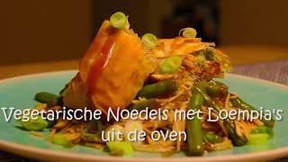 Vegetarische noedels met loempias uit de oven [upl. by Enyluqcaj248]