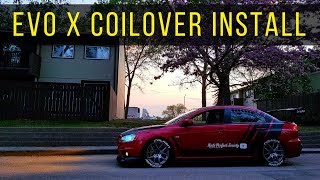 EVO X  COILOVER INSTALL [upl. by Akkire591]