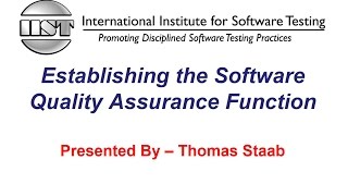 Software Testing Training  Establishing the Software Quality Assurance Function [upl. by Ahsened]