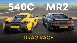 600hp Toyota MR2 vs McLaren 540C DRAG RACE amp 01000mph [upl. by Melissa]